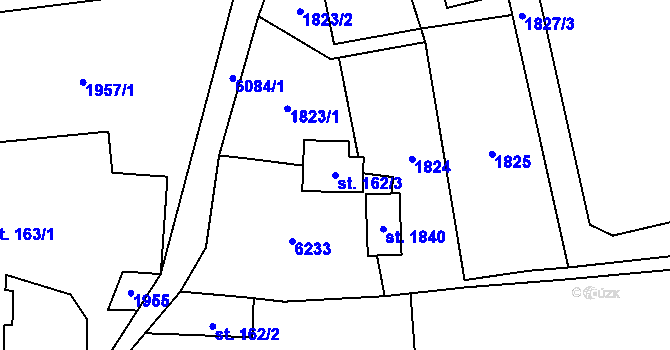 Parcela st. 162/3 v KÚ Halenkov, Katastrální mapa