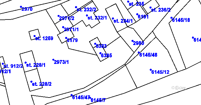 Parcela st. 234/3 v KÚ Halenkov, Katastrální mapa
