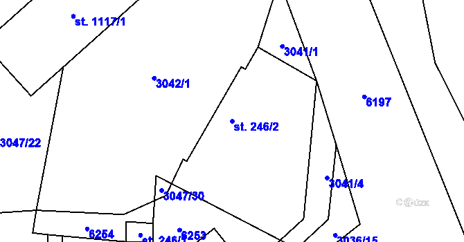 Parcela st. 246/2 v KÚ Halenkov, Katastrální mapa