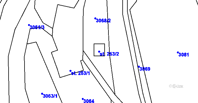 Parcela st. 253/2 v KÚ Halenkov, Katastrální mapa