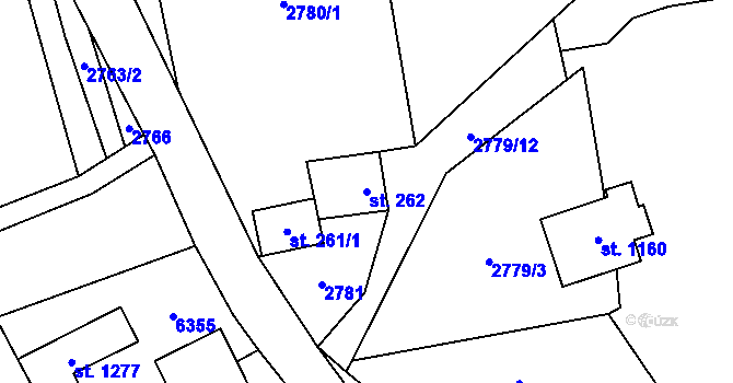Parcela st. 262 v KÚ Halenkov, Katastrální mapa