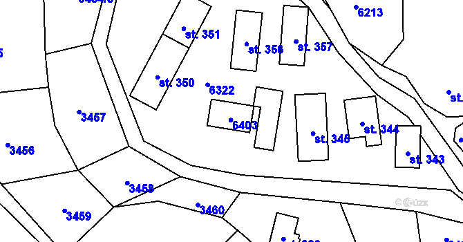 Parcela st. 347 v KÚ Halenkov, Katastrální mapa