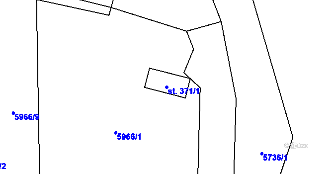 Parcela st. 371/1 v KÚ Halenkov, Katastrální mapa