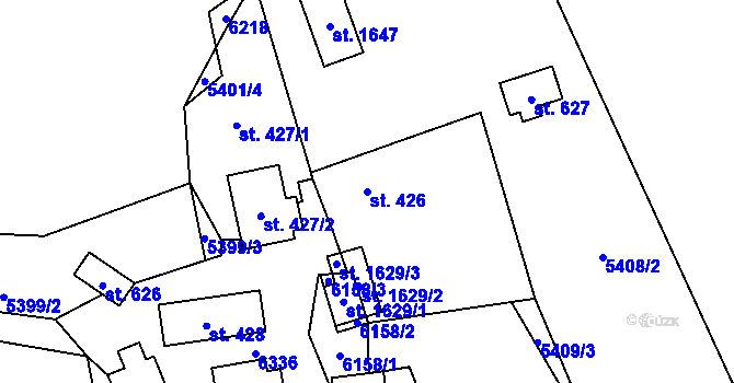 Parcela st. 426 v KÚ Halenkov, Katastrální mapa