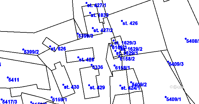Parcela st. 433 v KÚ Halenkov, Katastrální mapa