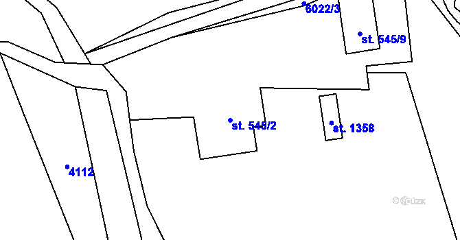 Parcela st. 545/2 v KÚ Halenkov, Katastrální mapa