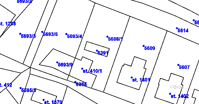 Parcela st. 603 v KÚ Halenkov, Katastrální mapa