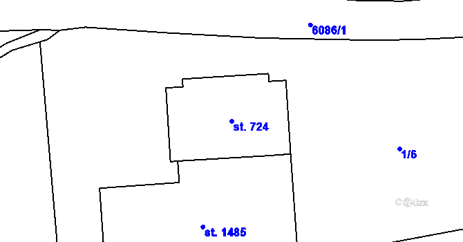 Parcela st. 724 v KÚ Halenkov, Katastrální mapa