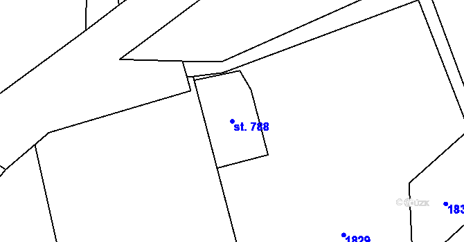 Parcela st. 788 v KÚ Halenkov, Katastrální mapa