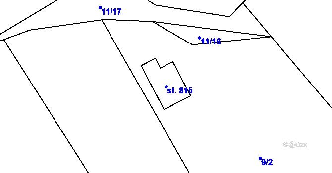 Parcela st. 815 v KÚ Halenkov, Katastrální mapa