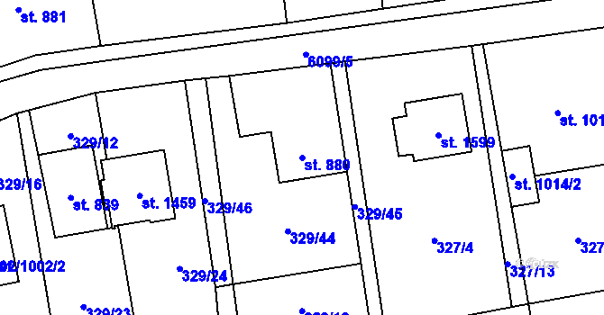 Parcela st. 880 v KÚ Halenkov, Katastrální mapa