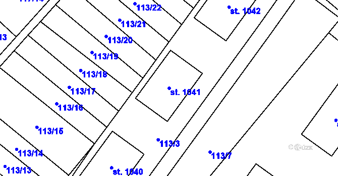 Parcela st. 1041 v KÚ Halenkov, Katastrální mapa