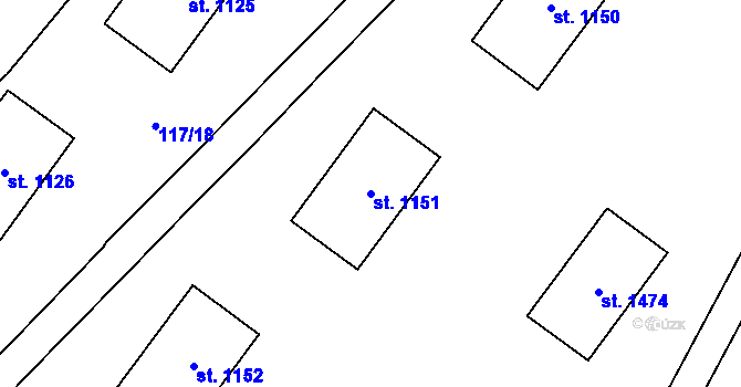 Parcela st. 1151 v KÚ Halenkov, Katastrální mapa