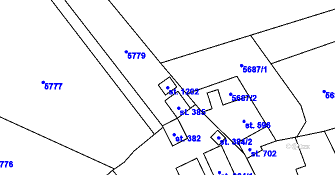 Parcela st. 1202 v KÚ Halenkov, Katastrální mapa