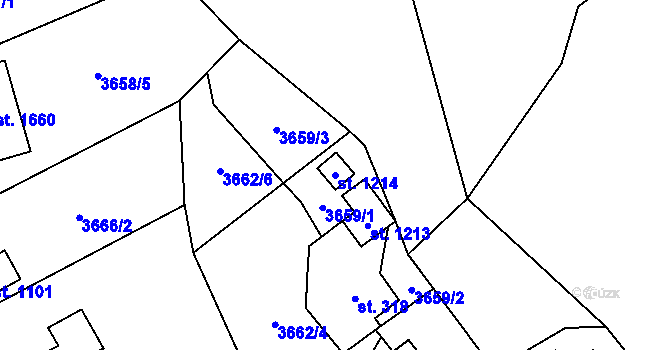 Parcela st. 1214 v KÚ Halenkov, Katastrální mapa