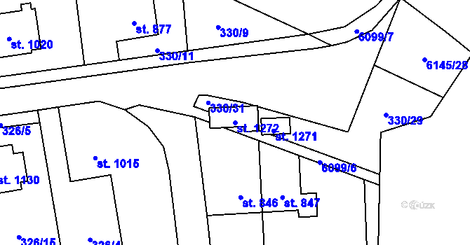 Parcela st. 1272 v KÚ Halenkov, Katastrální mapa