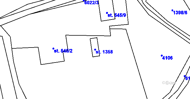 Parcela st. 1358 v KÚ Halenkov, Katastrální mapa