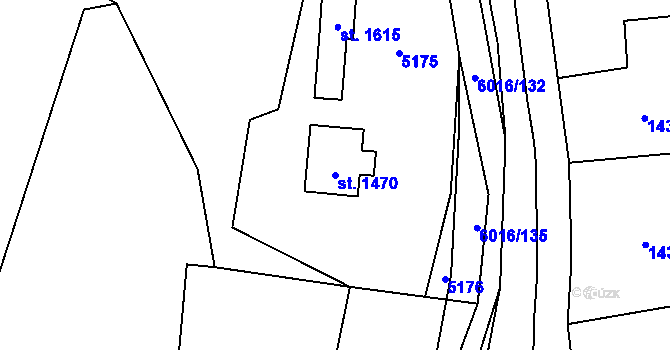 Parcela st. 1470 v KÚ Halenkov, Katastrální mapa