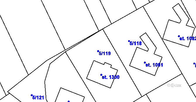 Parcela st. 5/119 v KÚ Halenkov, Katastrální mapa