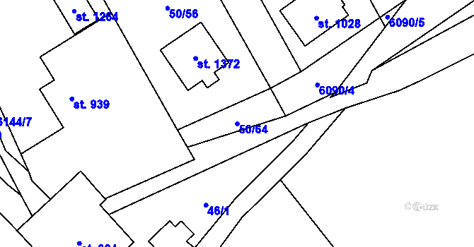 Parcela st. 50/64 v KÚ Halenkov, Katastrální mapa