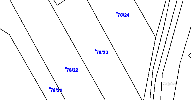 Parcela st. 78/23 v KÚ Halenkov, Katastrální mapa