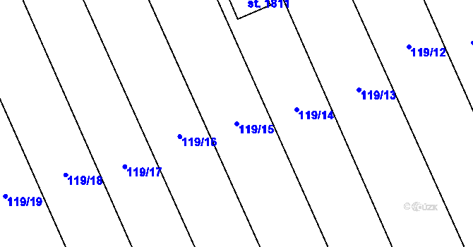Parcela st. 119/15 v KÚ Halenkov, Katastrální mapa