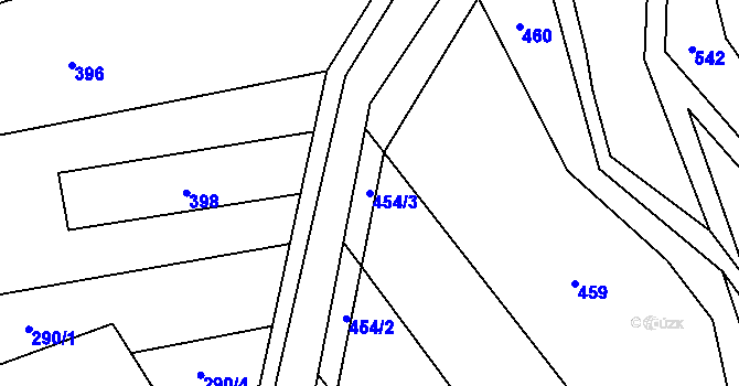 Parcela st. 454/3 v KÚ Halenkov, Katastrální mapa
