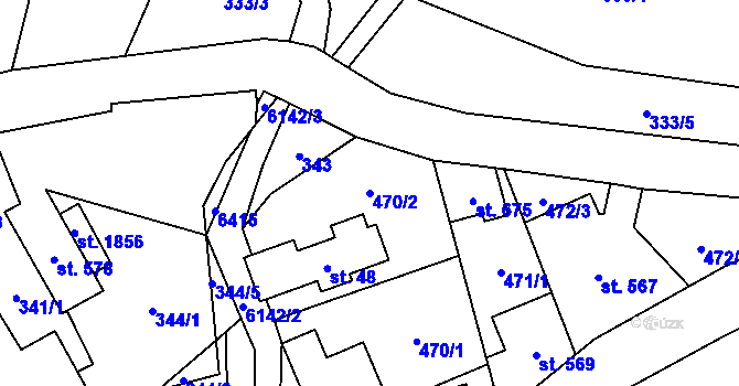 Parcela st. 470/2 v KÚ Halenkov, Katastrální mapa