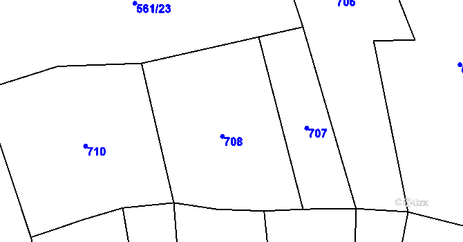 Parcela st. 561/3 v KÚ Halenkov, Katastrální mapa