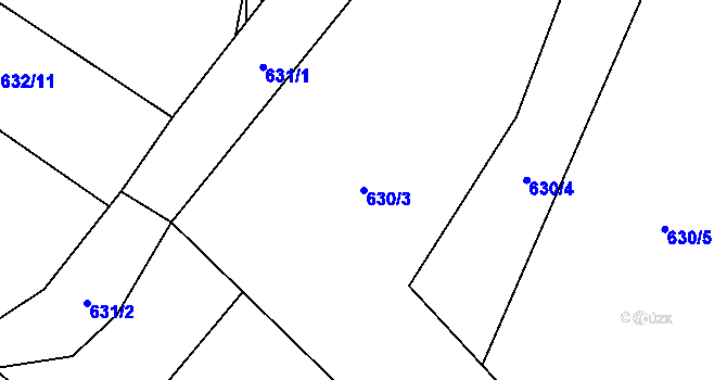 Parcela st. 630/3 v KÚ Halenkov, Katastrální mapa
