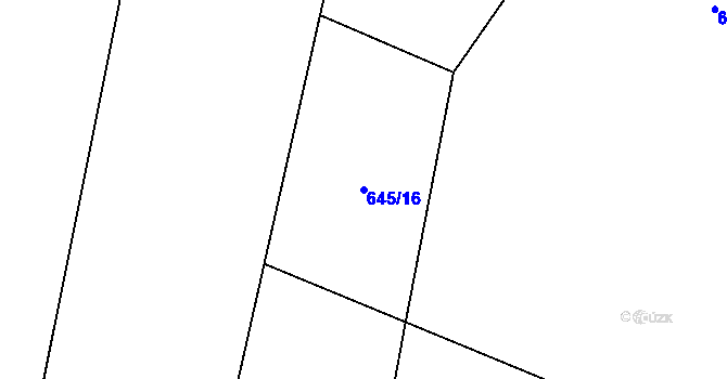 Parcela st. 645/16 v KÚ Halenkov, Katastrální mapa