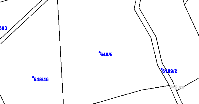 Parcela st. 648/5 v KÚ Halenkov, Katastrální mapa