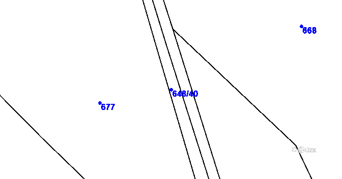 Parcela st. 648/40 v KÚ Halenkov, Katastrální mapa
