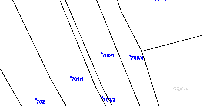 Parcela st. 700/1 v KÚ Halenkov, Katastrální mapa