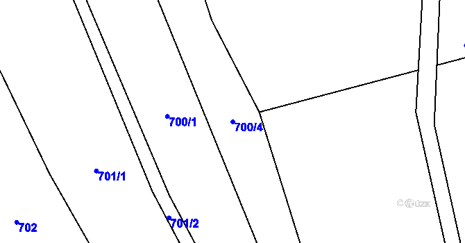 Parcela st. 700/4 v KÚ Halenkov, Katastrální mapa