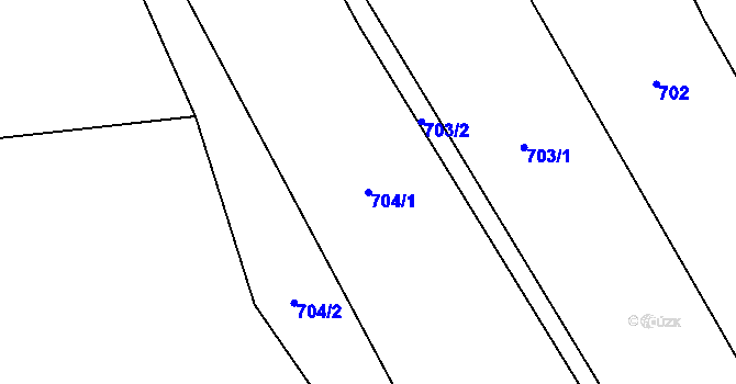 Parcela st. 704/1 v KÚ Halenkov, Katastrální mapa