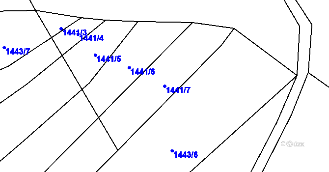Parcela st. 1441/7 v KÚ Halenkov, Katastrální mapa
