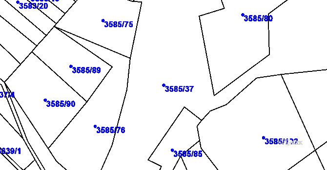 Parcela st. 3585/37 v KÚ Halenkov, Katastrální mapa