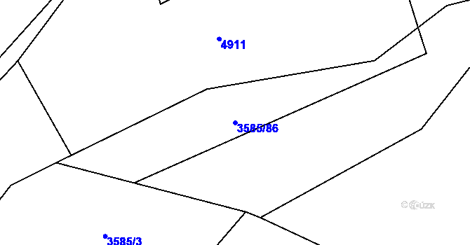 Parcela st. 3585/86 v KÚ Halenkov, Katastrální mapa
