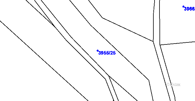 Parcela st. 3955/25 v KÚ Halenkov, Katastrální mapa