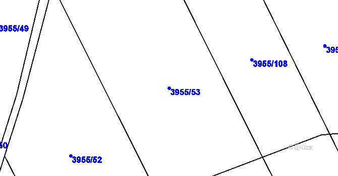 Parcela st. 3955/53 v KÚ Halenkov, Katastrální mapa