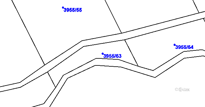 Parcela st. 3955/63 v KÚ Halenkov, Katastrální mapa
