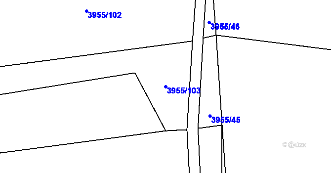 Parcela st. 3955/103 v KÚ Halenkov, Katastrální mapa