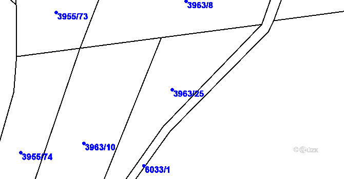 Parcela st. 3963/25 v KÚ Halenkov, Katastrální mapa