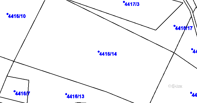 Parcela st. 4416/14 v KÚ Halenkov, Katastrální mapa