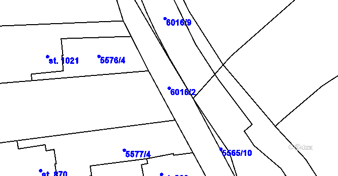 Parcela st. 6016/2 v KÚ Halenkov, Katastrální mapa