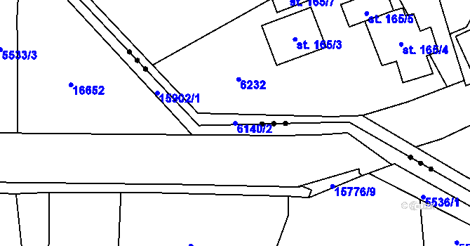Parcela st. 6140/2 v KÚ Halenkov, Katastrální mapa