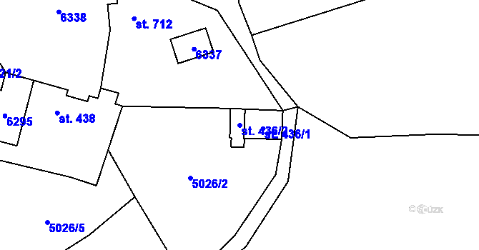 Parcela st. 436/2 v KÚ Halenkov, Katastrální mapa