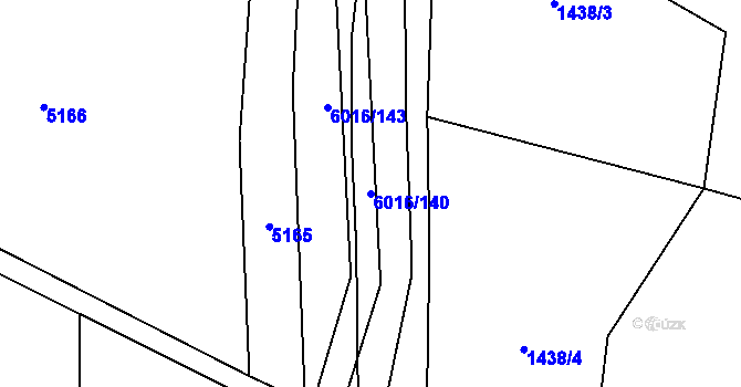 Parcela st. 6016/140 v KÚ Halenkov, Katastrální mapa
