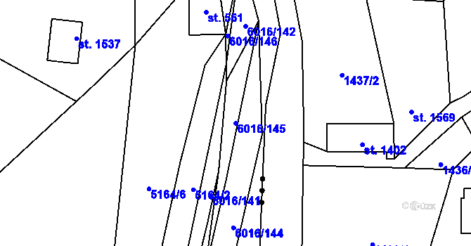 Parcela st. 6016/145 v KÚ Halenkov, Katastrální mapa